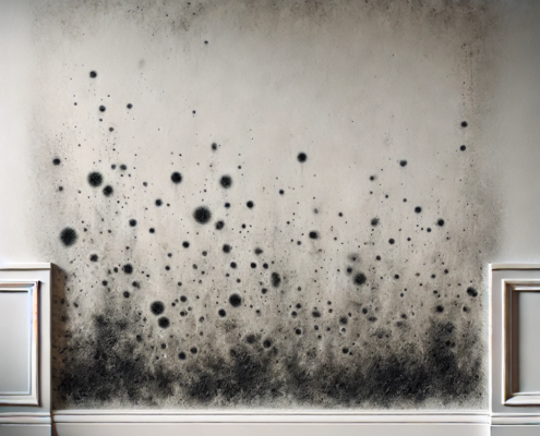 black mold growing on walls of home